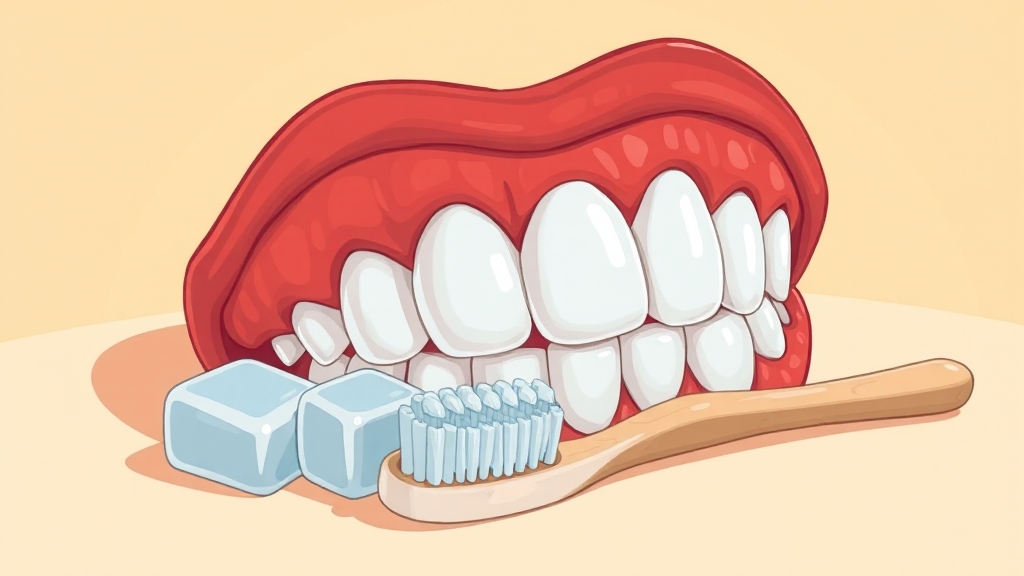 잇몸 부음 완화 방법 (cartoon 스타일)