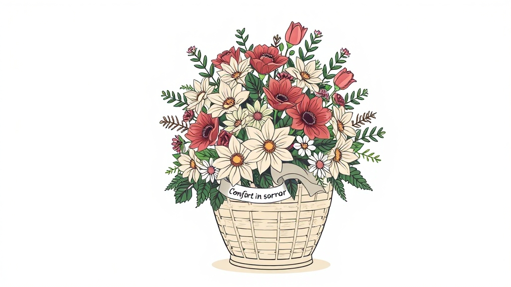 근조화환 선택 시 고려 사항 (illustration 스타일)