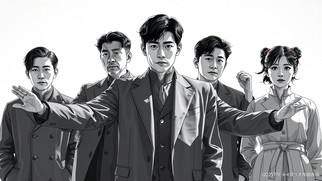 영화 출연 배우 및 관련 정보 (illustration 스타일)