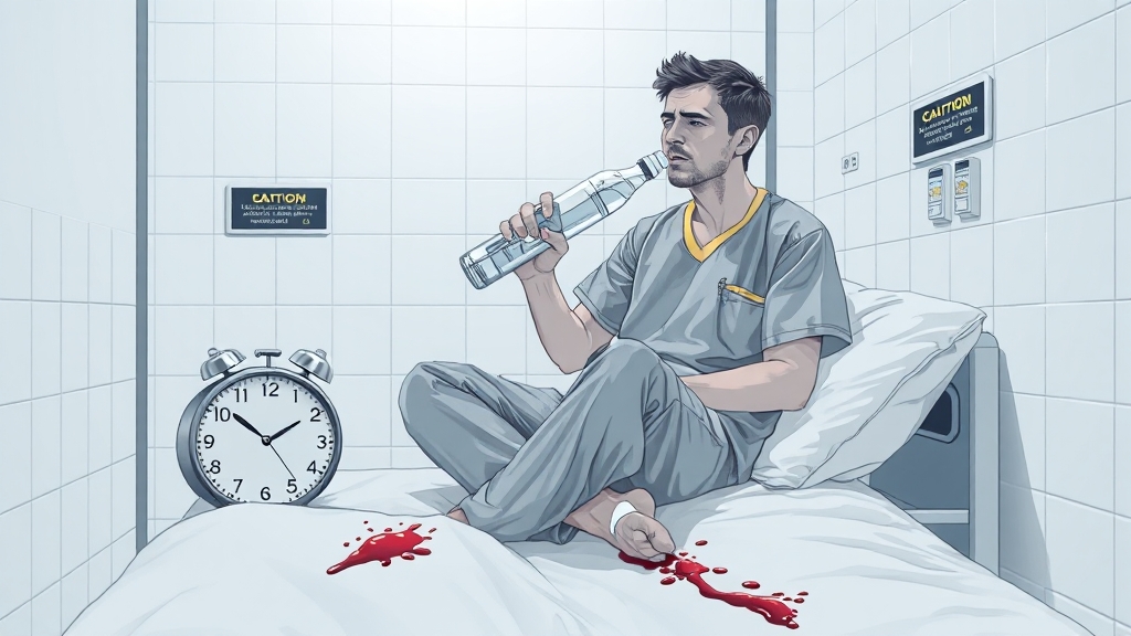 식중독 발생 시 대처 및 치료 (illustration 스타일)