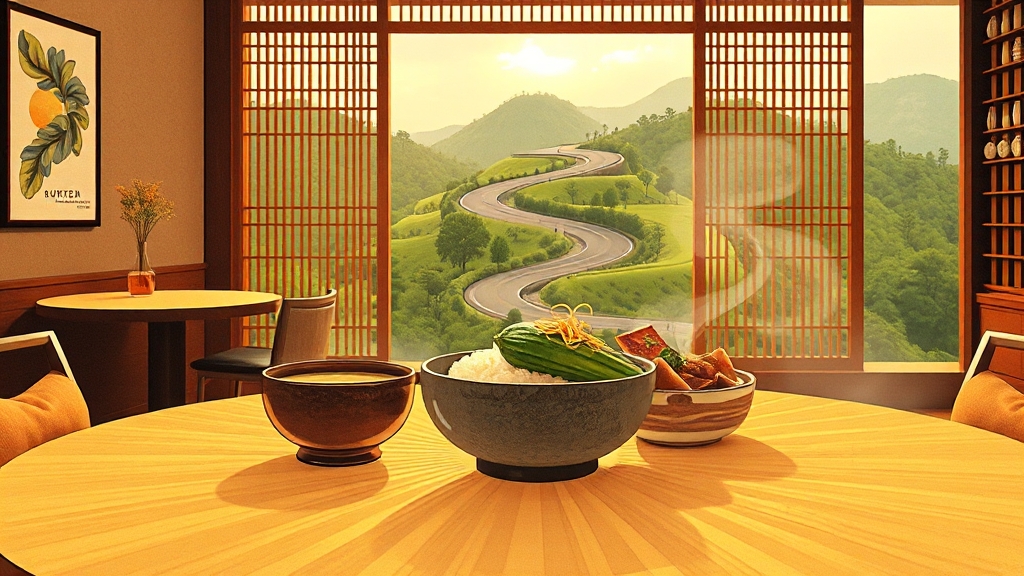 금호리조트 근처 식당 정보 (illustration 스타일)