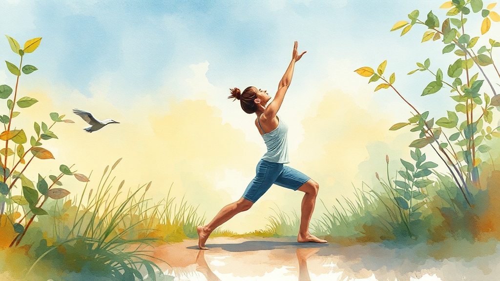 허리 건강을 위한 생활 습관 (watercolor 스타일)