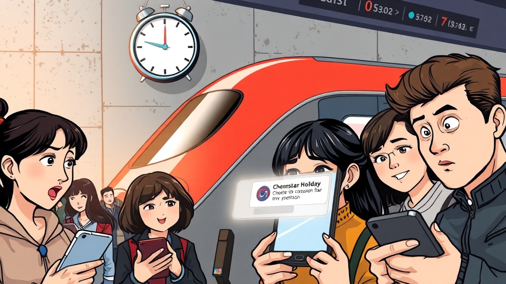 추석 기차표 예매 방법 (cartoon 스타일)