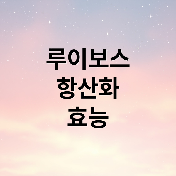 루이보스
항산화
효능 (루이보스티 효능 항산화)
