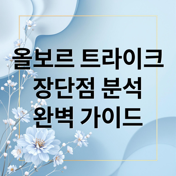 올보르 트라이크
장단점 분석
완벽 가이드 (올보르 트라이크 후기)