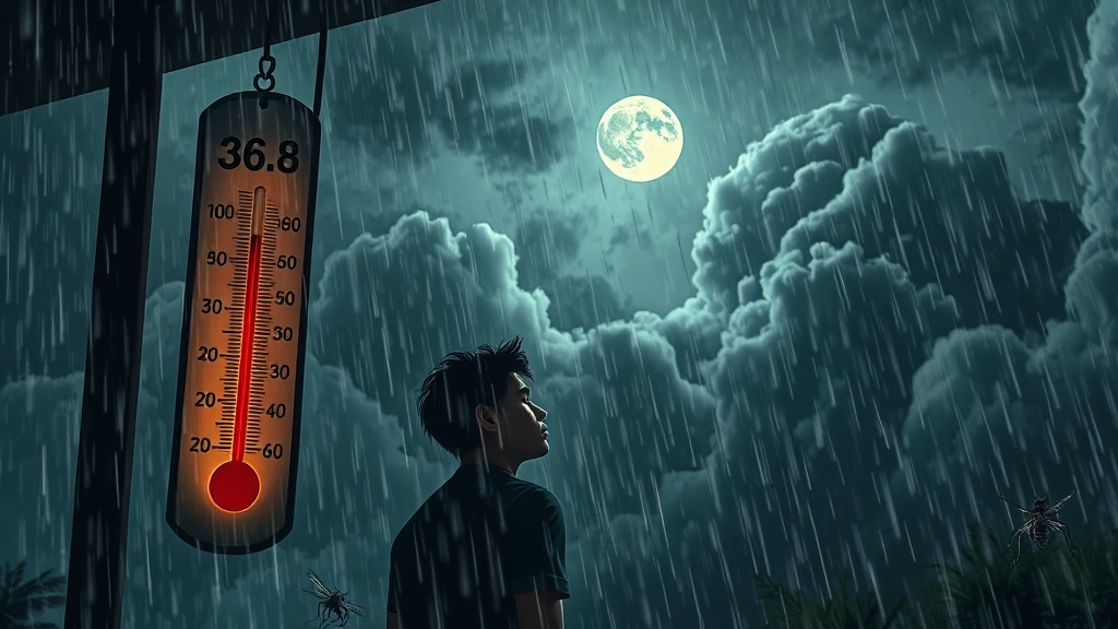 폭우·폭염 원인과 현황 (realistic 스타일)