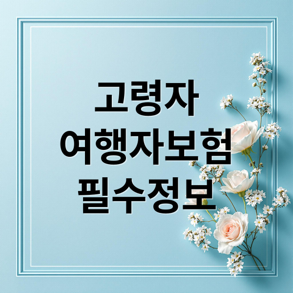 고령자
여행자보험
필수정보 (고령자 여행자보험)