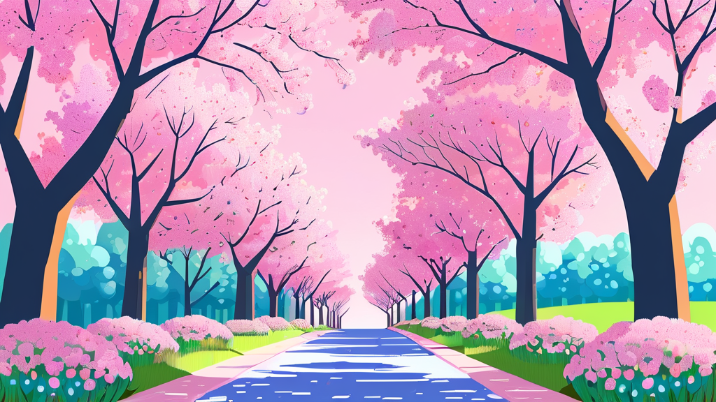 화담숲 벚꽃 만개 시기 및 추천 코스 (cartoon 스타일)