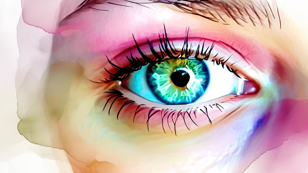전문가의 조언: 건강한 눈을 위한 종합적인 관리법 (watercolor 스타일)