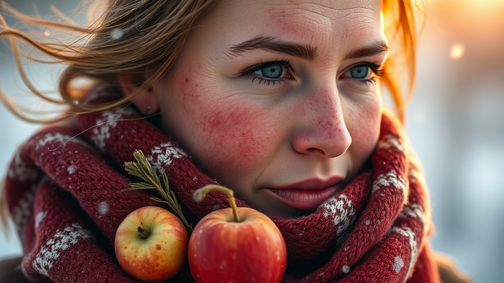 한랭 두드러기 완화에 도움되는 방법 (realistic 스타일)