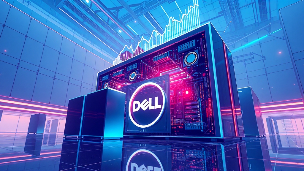 AI 서버 시장에서의 델 경쟁력 (illustration 스타일)
