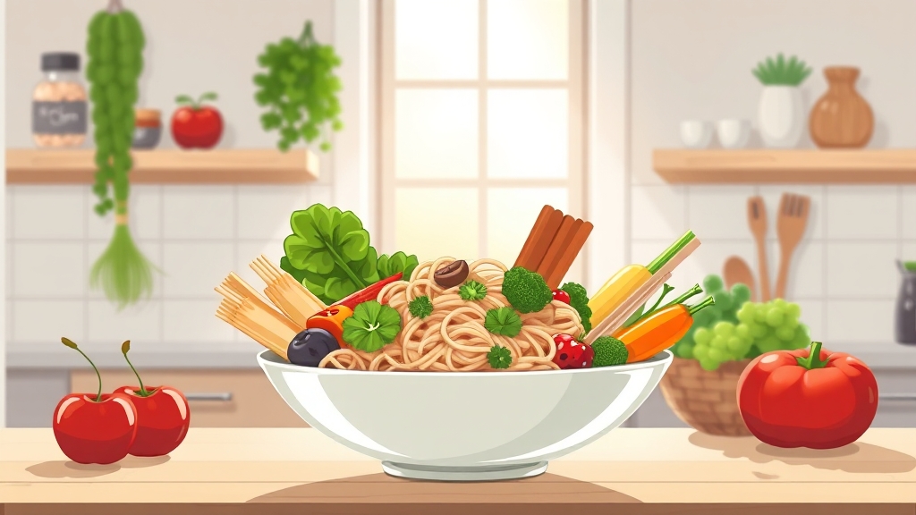 다이어트 라면 선택 & 섭취 꿀팁 (cartoon 스타일)