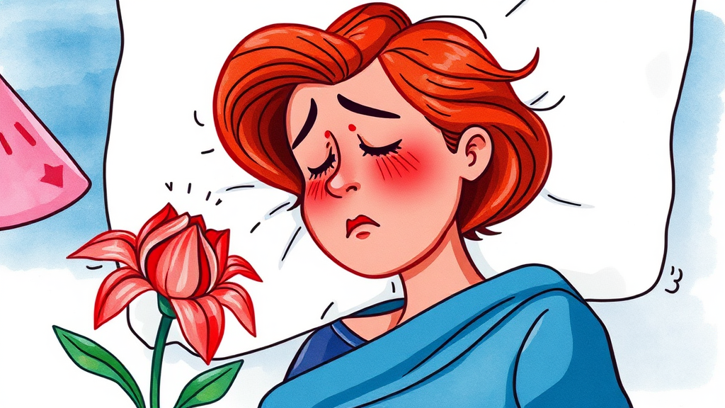 갱년기, 어떤 증상이 나타날까요? (cartoon 스타일)