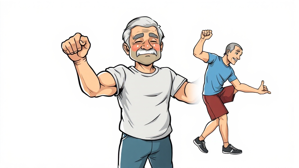 노화 방지 운동 종류: 3가지 핵심 운동 (illustration 스타일)