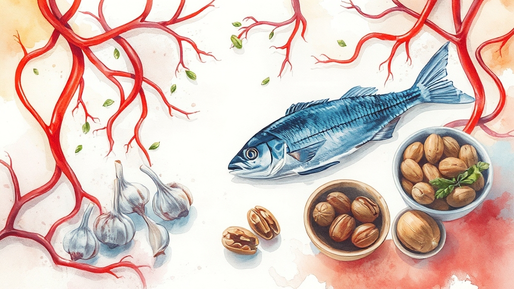 혈액순환 개선 식단 & 음식 추천 (watercolor 스타일)