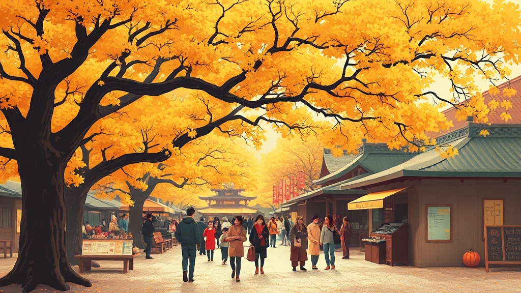 은행나무 축제 정보 (illustration 스타일)