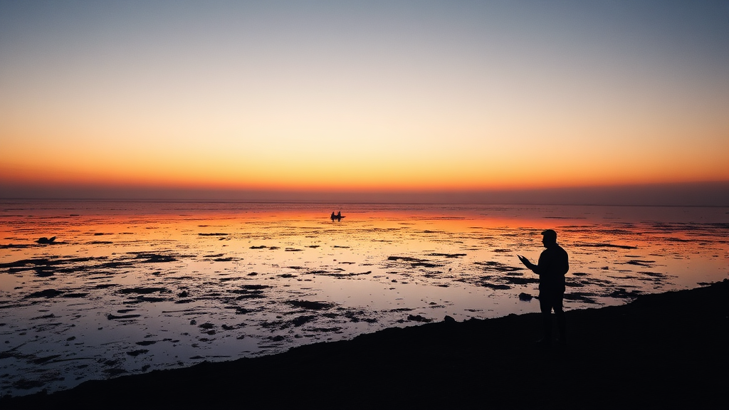 서해안 갯벌 안전 수칙 및 사고 예방 (realistic 스타일)