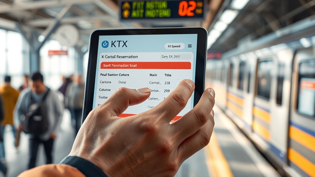 KTX 취소표 예매 시 주의사항 (realistic 스타일)