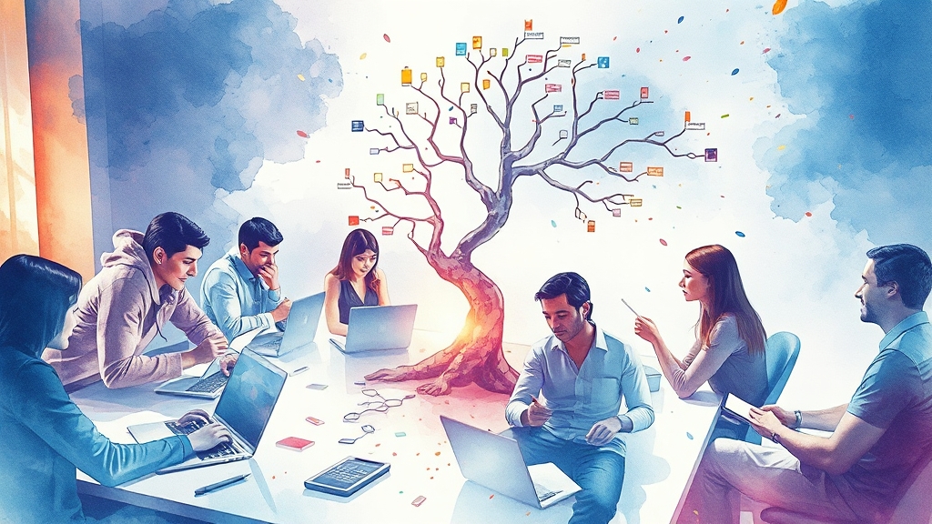 멋사 활동: 성장과 공유 (watercolor 스타일)