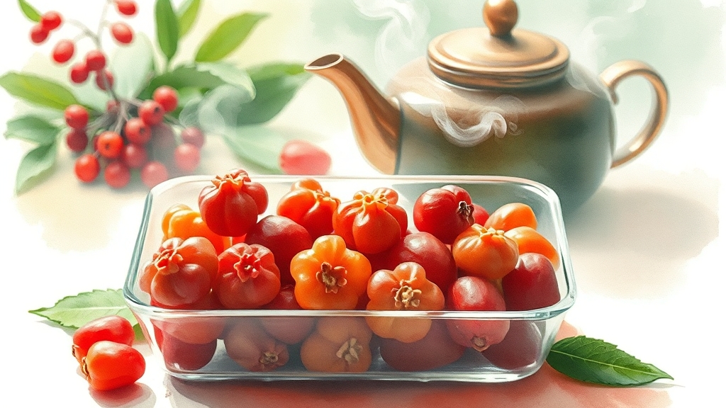 구기자, 똑똑하게 보관하는 법 (watercolor 스타일)