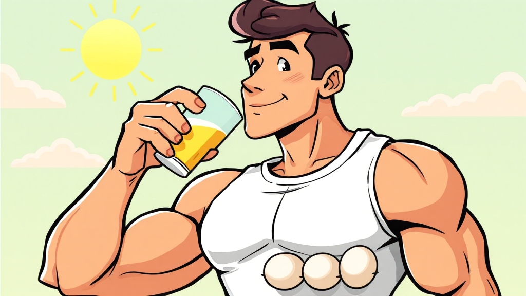 알부민 보충제 선택 및 섭취 (cartoon 스타일)