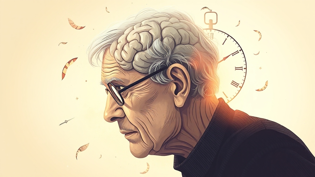 치매 조기 진단을 위한 검사 및 상담 (illustration 스타일)