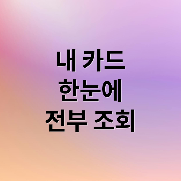 내 카드
한눈에
전부 조회 (내카드 한눈에 전부조회)