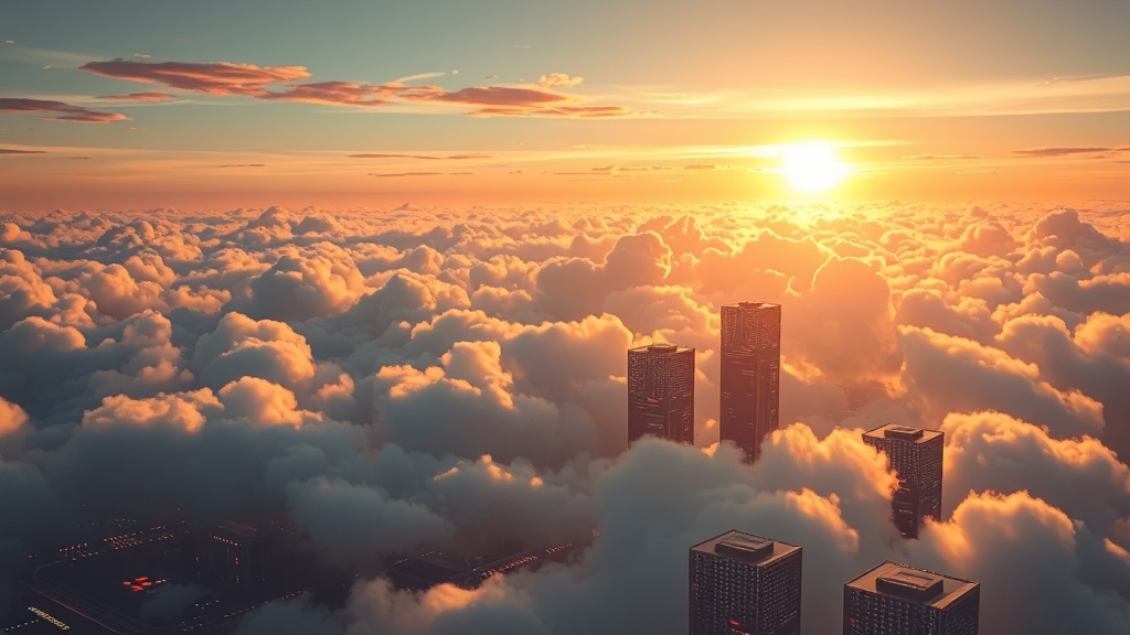 클라우드 작동 원리 (realistic 스타일)