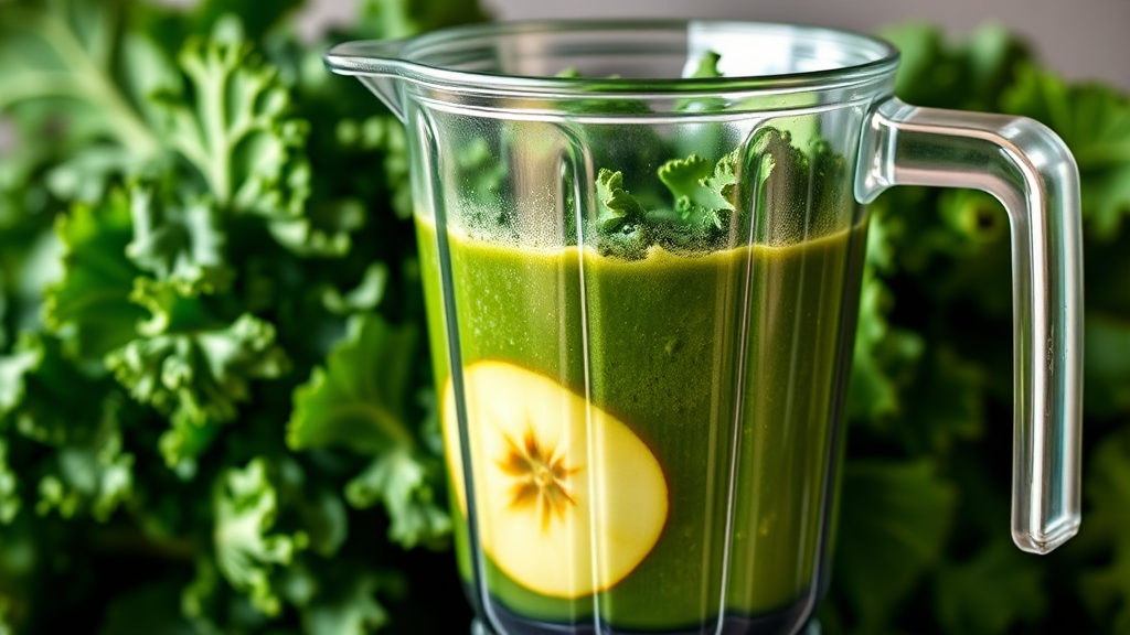 케일 해독 주스: 디톡스 효과와 레시피 (realistic 스타일)