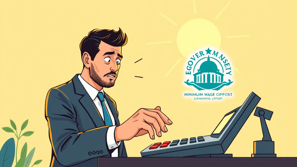 최저임금 인상이 사업자에 미치는 영향 (illustration 스타일)