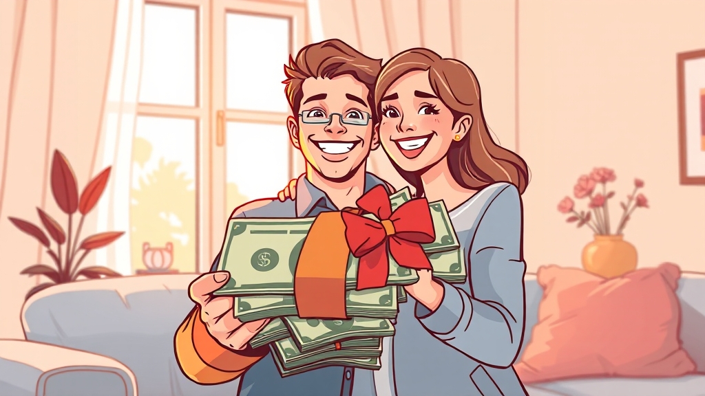 증여를 통한 상속세 절감 (cartoon 스타일)