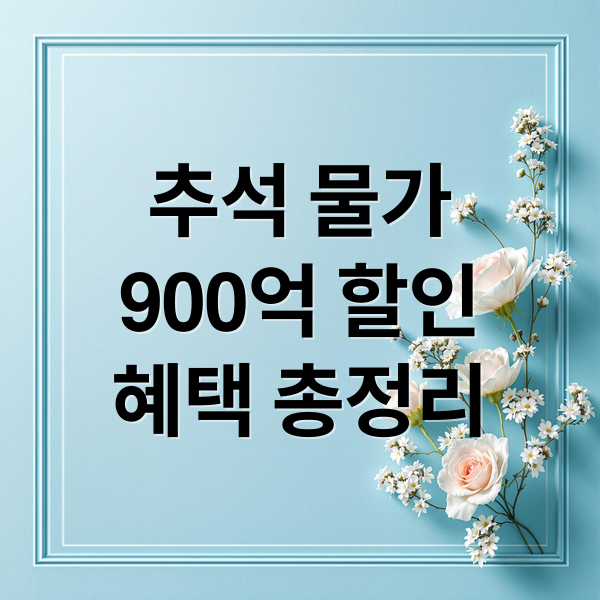 추석 물가
900억 할인
혜택 총정리 (추석 농축수산물 900억 할인)
