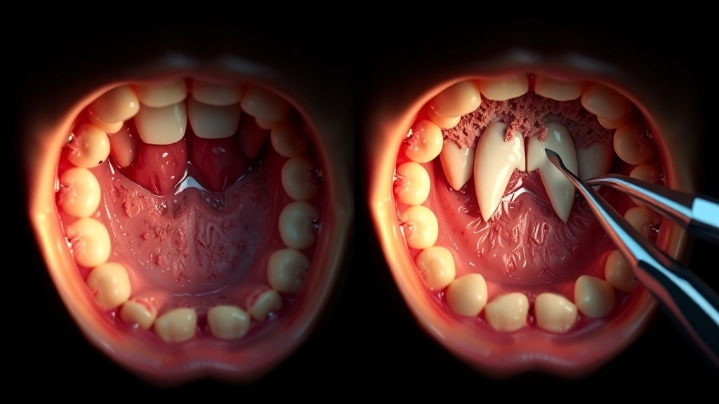 치은염과 치주염 차이 (realistic 스타일)