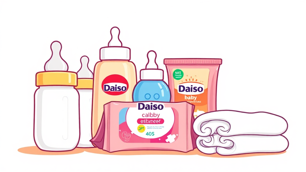 위생적인 육아, 다이소 아이템 (cartoon 스타일)