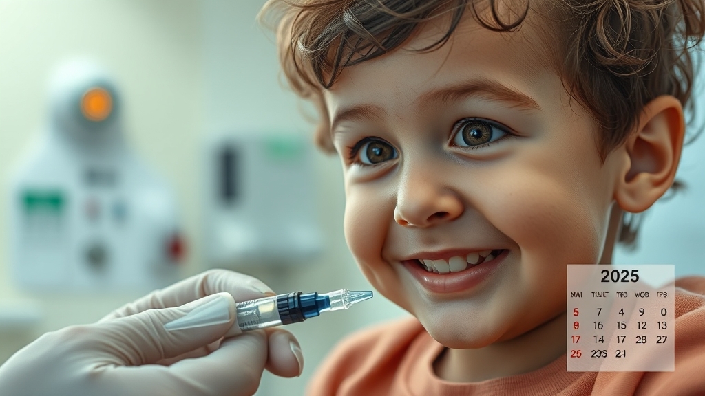 어린이 독감 예방접종 (realistic 스타일)