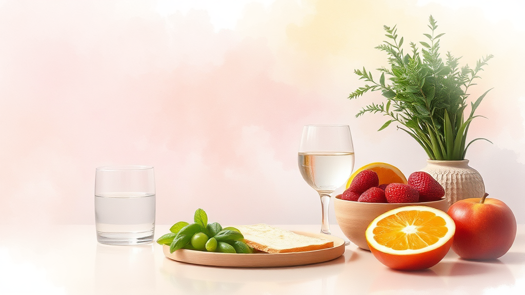 수술 후 식단 관리 가이드 (watercolor 스타일)