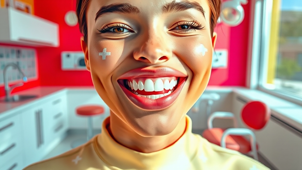 정기적인 치과 검진 중요성 (popart 스타일)