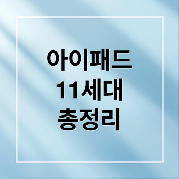 아이패드
11세대
총정리 (아이패드 11세대)