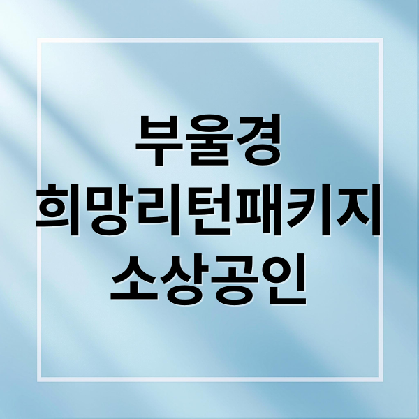부울경
희망리턴패키지
소상공인 (2026 희망리턴패키지 부울경 소상공인)