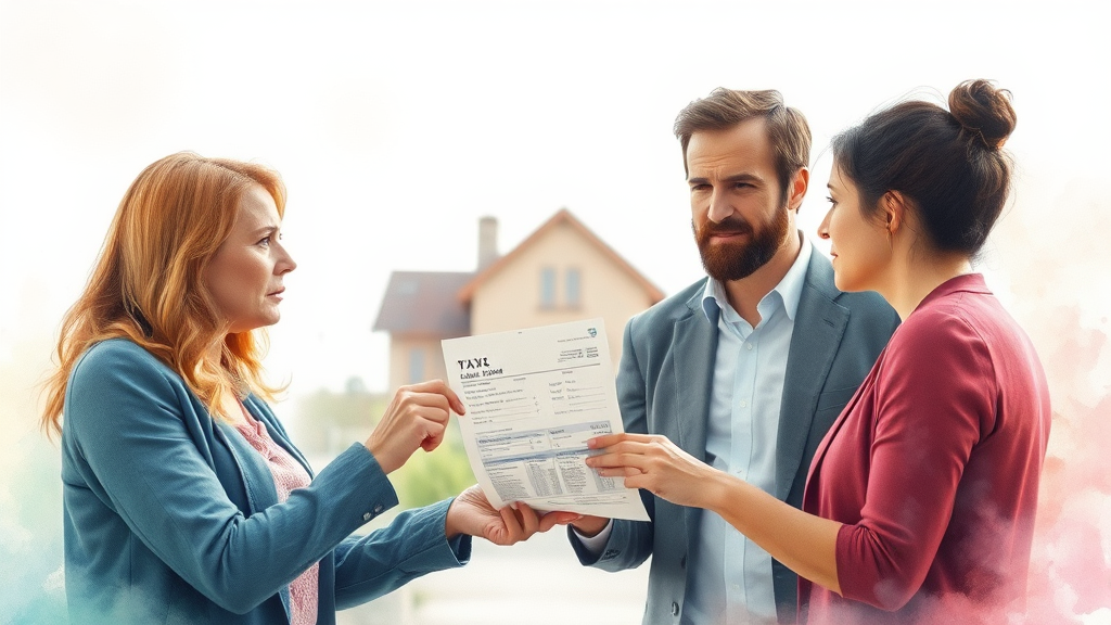 부동산 교환, 취득세 정보 (watercolor 스타일)