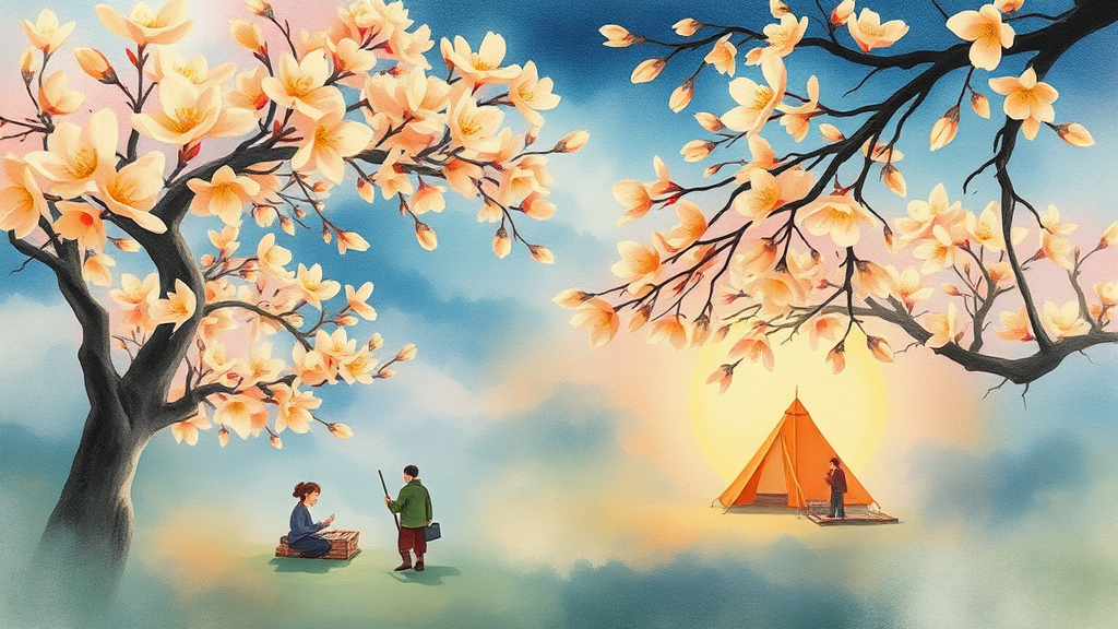 경기도 및 전국 봄꽃 축제 (watercolor 스타일)