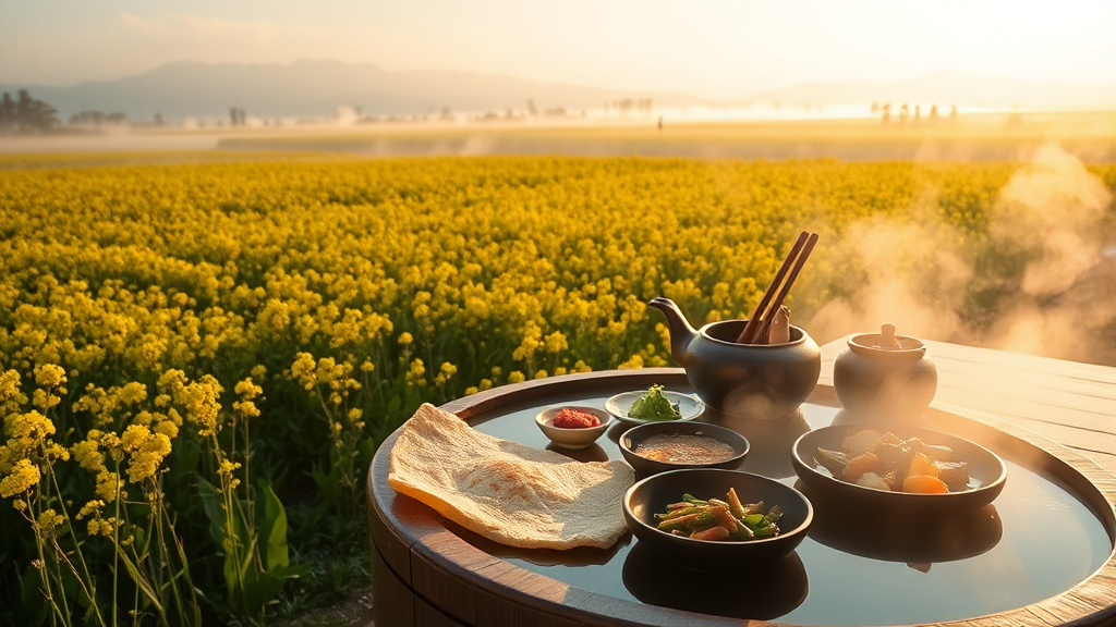 주변 관광 정보 및 맛집 (realistic 스타일)