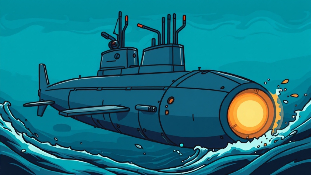 핵잠 도입의 전략적 가치 (cartoon 스타일)