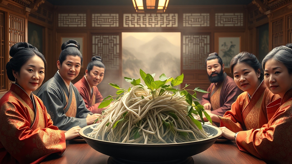 맥문동의 역사와 약용 가치 (realistic 스타일)
