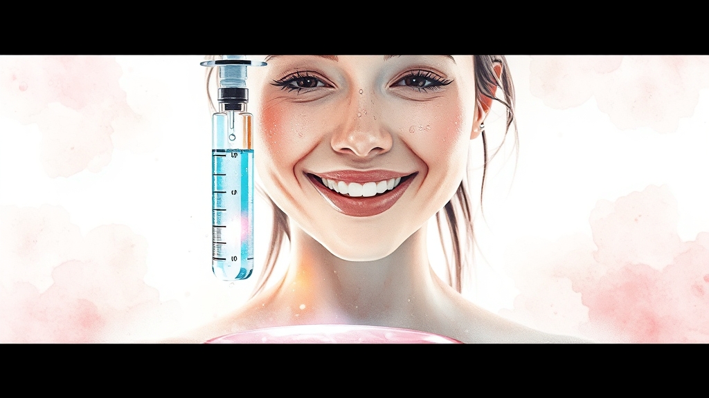 주요 효능: 피부 미백 및 개선 (watercolor 스타일)