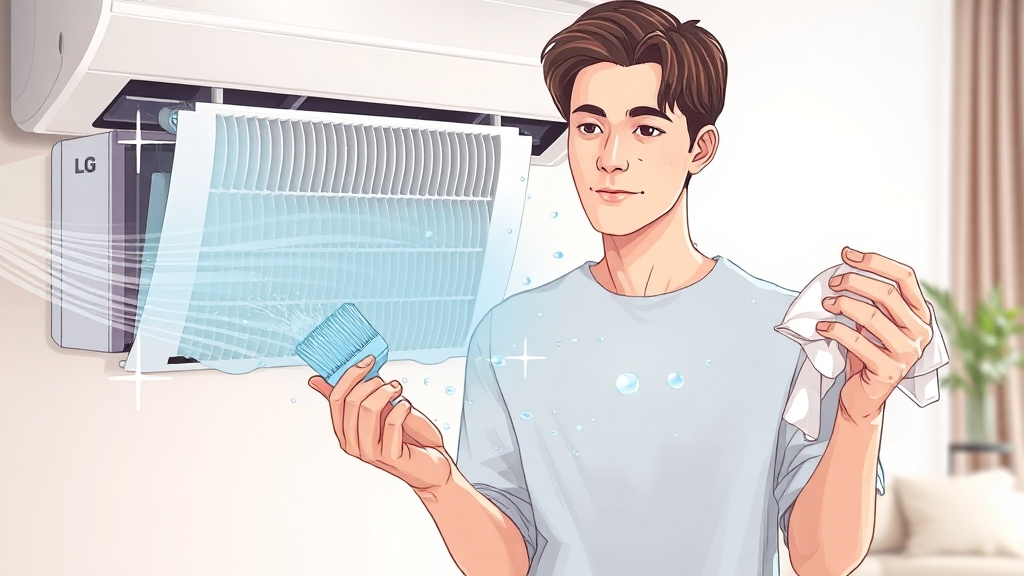 필터, 이렇게 청소하세요! (illustration 스타일)