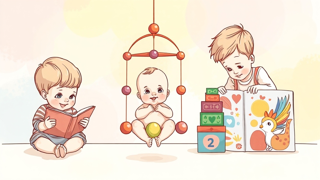 아이 발달 단계별 놀이 및 교육법 (illustration 스타일)
