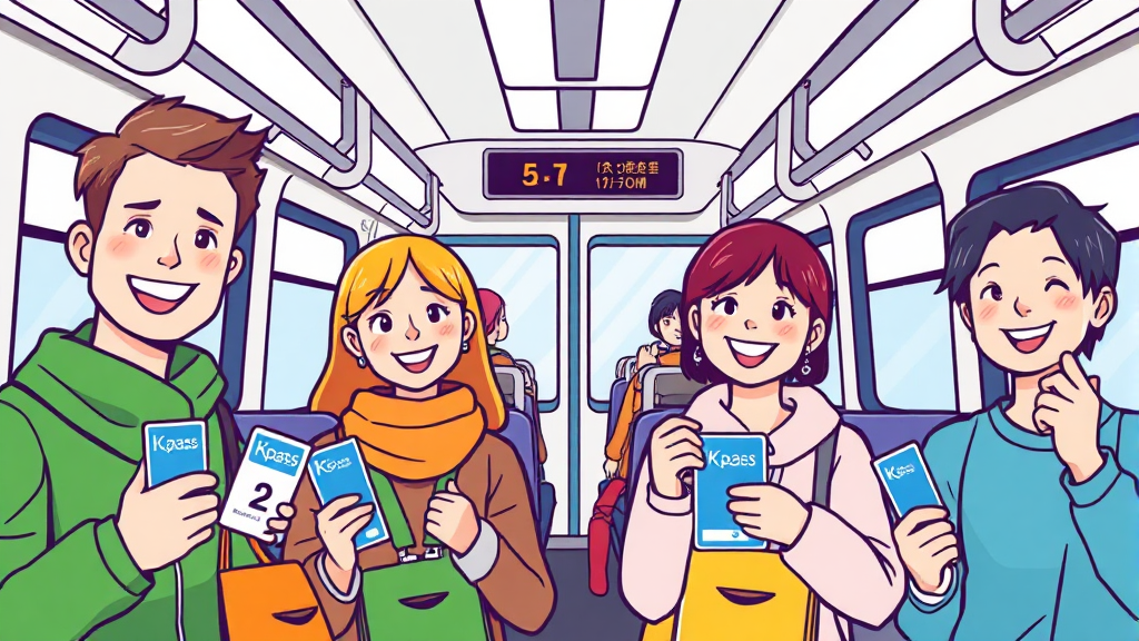 K패스 카드 발급 및 등록 방법 (cartoon 스타일)