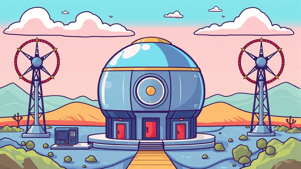 SMR (소형모듈원자로): 차세대 원전 시장 전망 (cartoon 스타일)