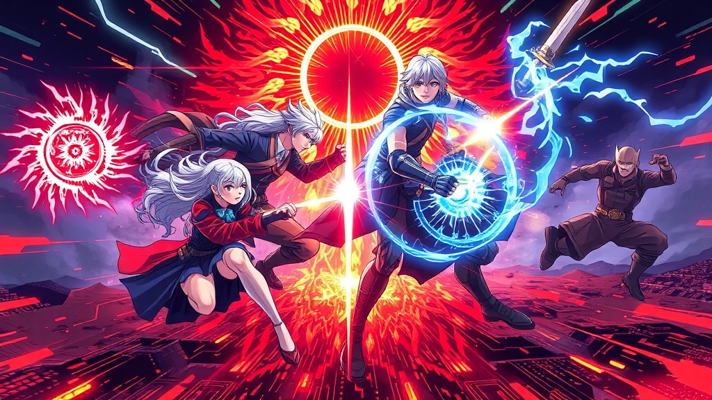 랭크 시스템 활용 고급 전투 테크닉 (illustration 스타일)